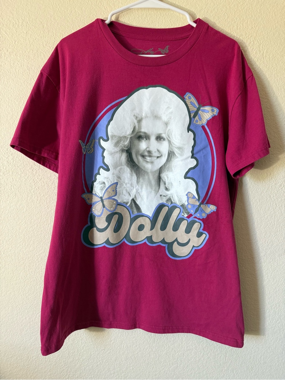 Dolly Parton Butterfly Graphic Tee Size Large Short Sleeve
